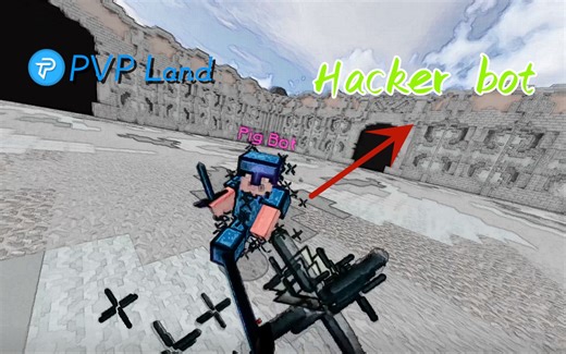 Fight with hacker bot in PVP land (Full fight)
