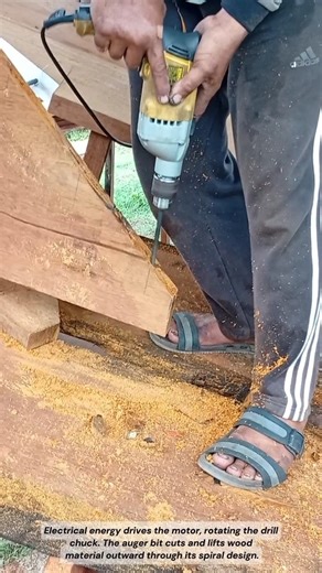 Power Drill Wood Boring Process in Action #wooddrilling #woodworking #shorts