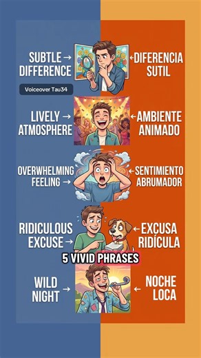 5 Descriptive Phrases in English & Spanish | Fluent Speech Practice 😬 #ingles #englishvocab
