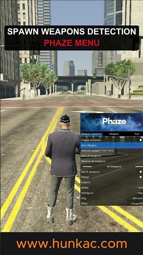 Phaze Menu Spawn Weapon Detection | HUNK-AC Fivem Anticheat #shorts #fivem #fivemanticheat