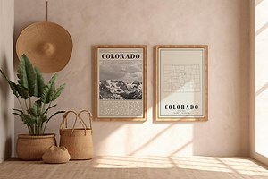 Colorado State Map Prints Set schwarz weiß Poster home decor - Etsy.de