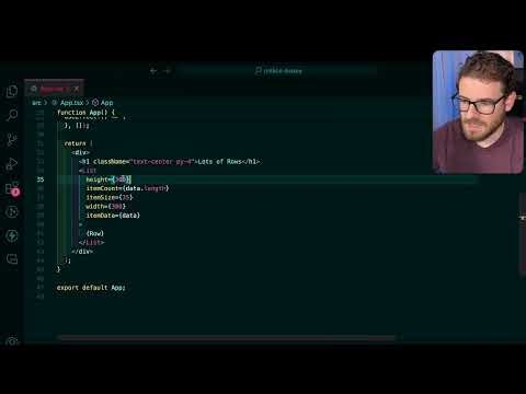 You'll need this library when displaying lots of rows in react