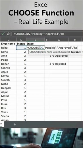 CHOOSE Formula in Excel Explained in 30 Seconds #excel #exceltips #shorts #shortsfeed