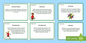 Parachute Games for Kids Activity Cards