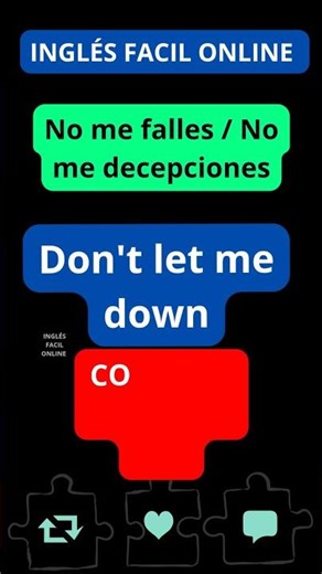 Powerful phrase to ask someone not to let you down #englishforbeginners #englishathome #everydaye...