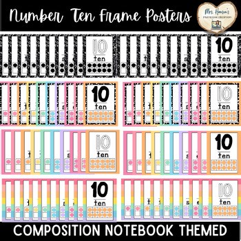 Composition Notebook Ten Frame Posters 1-10