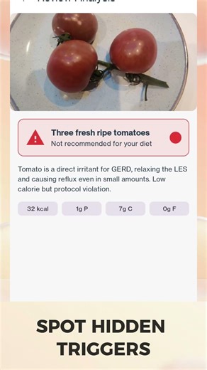 Scan food for Acid Reflux and Sugar with Dietvox