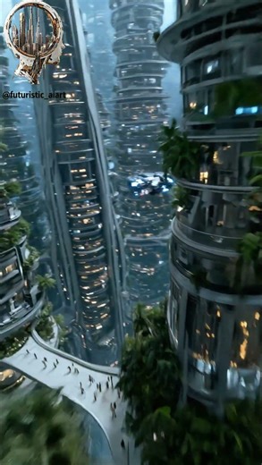 Flying Through Futuirstic City