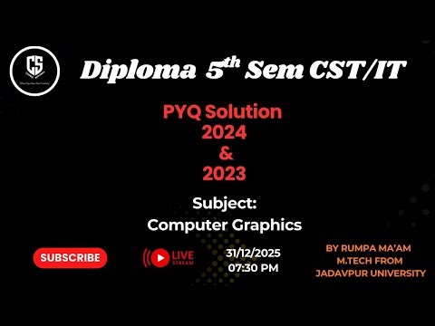 Computer Graphics PYQ Solution | Important Questions | Exam Preparation | #wbscte #cst