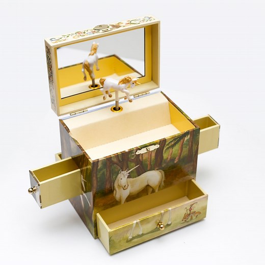 Girls Unicorn Musical Jewelry Box – Enchantmints Kids Treasure Box With 4 Pullout Drawers & Magical Spinning Figurine Gift - Etsy
