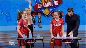 Congrats to these Sports Stacking champs! Sorry Ryan let you down...hahahah | Live with Kelly and Mark