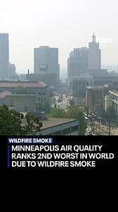 Lingering wildfire smoke has given Minneapolis the second-worst air quality ranking in the world. The Minnesota Pollution Control Agency (MPCA) issued a statewide air quality alert from July 29 through August 2. Minneapolis reported an AQI of 159, which is considered unhealthy for all individuals. The smoky conditions are expected to continue through Saturday afternoon. | Fox 9