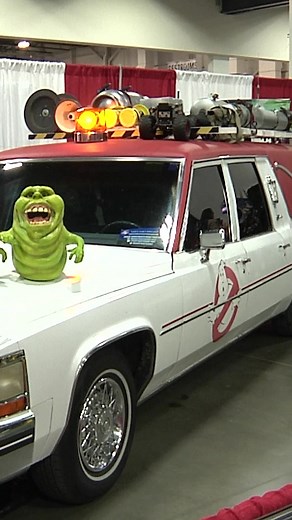 Ecto-1 Replica from Ghostbusters (2016) #ghostbustersdetroit #ghostbusters #motorcitycomiccon #ecto1 #ecto1ghostbusters #halloween #automobile