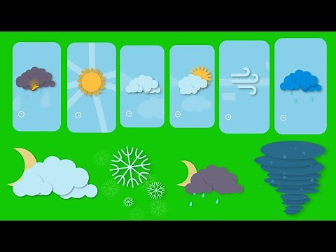 😱 4K Weather Forecast Icons Pack | Green Screen Animated Icons | After Effects Template