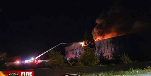 Fire crews in Bowmanville respond to a major fire at old Goodyear plant