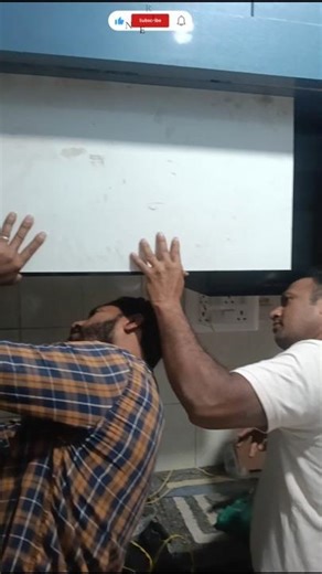 kitchen chimney fitting #interiordesign #kitchen