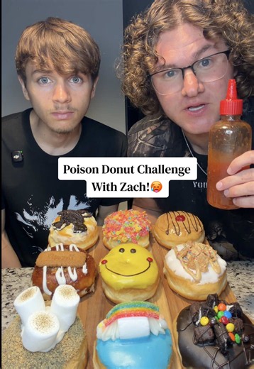 Poison Donut Challenge With @zach.eatss #donuts #memes #foodie #foodchallenge #foodgame