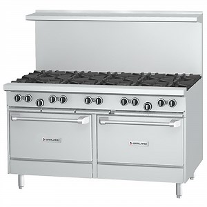 Garland G60-10RC Natural Gas 10 Burner 60" Range with 1 Standard Oven and 1 Convection Oven - 406,000 BTU