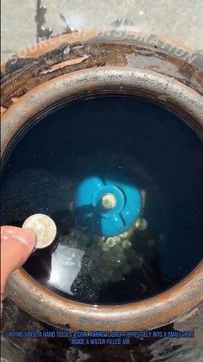 Coin Trick: Precision Toss Into Water Jar’s Small Hole | Skill Demo