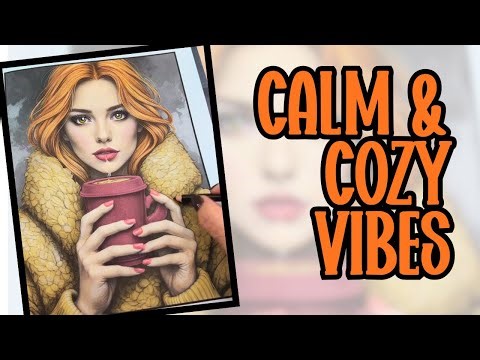 Color & Relax with me | Greyscale Coloring Replay ☕🍂 #cozycoloring