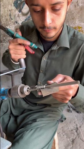 Simple Pressure Spring Making Using Drill Machine | Steel Wire Spring | Old School Handmade #ytshort