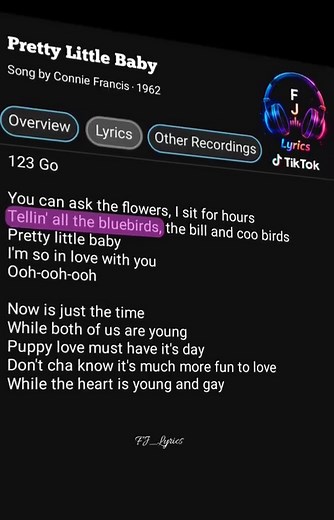 Pretty Little Baby Lyrics by Connie Francis