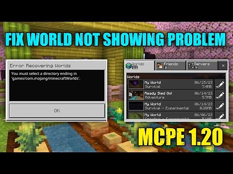 How to Fix World Not Showing Problem in Minecraft 1.20 | Solve Recover World Problem In MCPE