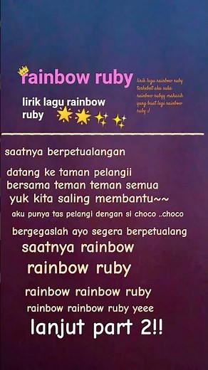lirik lagu rainbow ruby