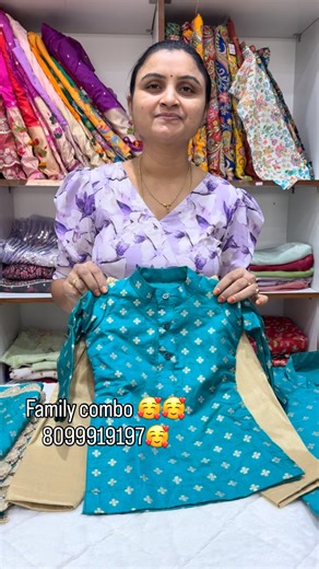 Padmavathi Reddy on Instagram: "Family combo 🥰🥰For customization, WhatsApp us at +91-8099919197 for details. Visit us directly at our store (Padmavathi Fashions, sriram nagar colony , Alwal , Hyderabad - find the location in Bio) or place an order via WhatsApp (measurements will be taken online via video call). Shipping done worldwide. We’re experts in making custom designs, handwork (like maggam work), and computer embroidery. Feel free to explore our profile for more stunning creations. Padm