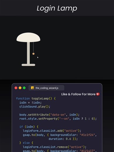 Login Modern Lamp 🛋 #fyp #swasteek #foryoupageofficiall #codes #programming