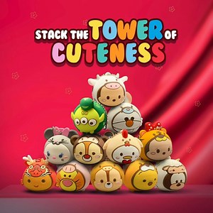 WHEEEEEEE! HOW HIGH CAN YOU GO? Stack up on fun and be the first to collect ALL 12 of these exclusive Tsum Tsum character keychains adorably dressed in auspicious Chinese Zodiac costumes! Which fun animal x character combination is your favourite? | Timezone Singapore