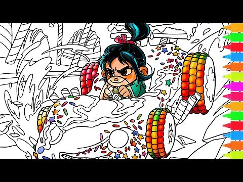 Coloring Ralph Breaks The Internet - Sugar Rush Race | Wreck It Ralph 2 Coloring Pages