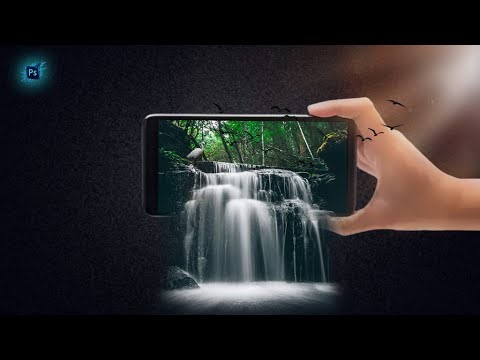 how to create realistic 3d waterfall manipulation photoshophow to make mobile manipulation photoshop