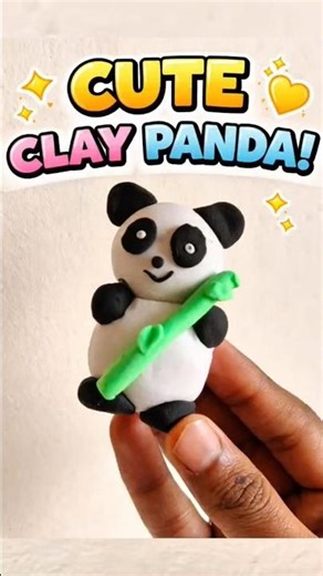 DIY Cute Clay Panda 🐼 | Mini Clay Art #shorts #ytshorts