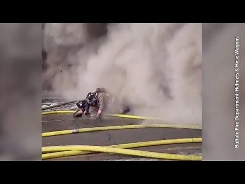 CAUGHT ON CAMERA: Buffalo firefighters thrown to ground by explosion