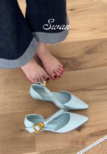 Giày Búp Bê Slingback Xanh Ngọc Mới Nhất 2023