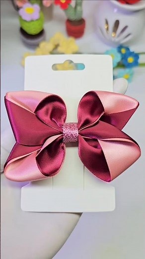 DIY hair bow tutorial | How to make a ribbon bow 🎀 #Diy #handmade #bow #tutorial