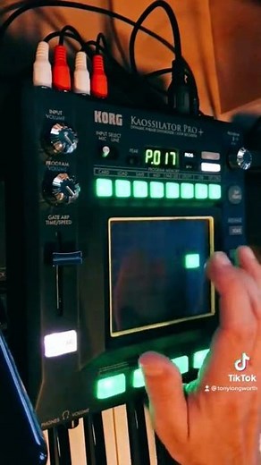 Using my Korg Kaossilator Pro+ as a MIDI controller for this new piece of music