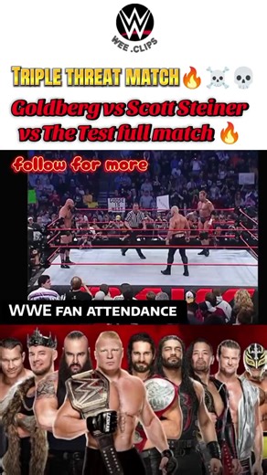 Goldberg vs Scott Steiner vs The Test full match WWE highlights 🔥☠️🥵💯 #fullmatchhighlightswwe #