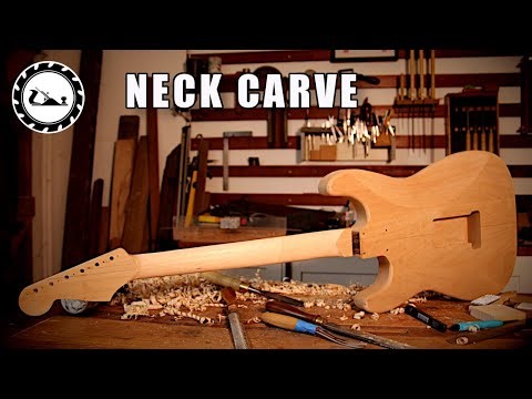 Stratocaster build Episode 13, carving a stratocaster neck.