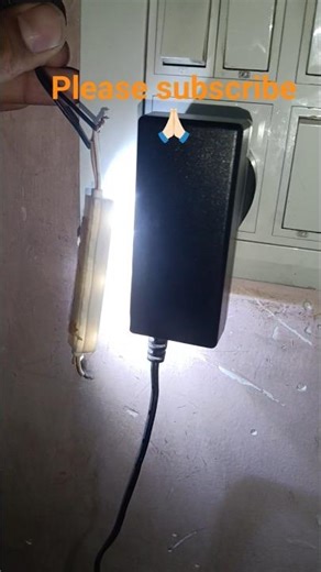 12 volt adaptor and 12 volt LED white colour light#experiment #tarun projects