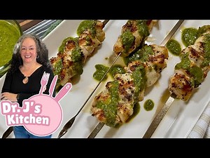 The BEST Grilled Chicken Skewers with Homemade Pesto