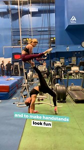 Girl Duo Performs Handstand Tricks #Handstand #girlpower #acrobatics | People Are Awesome