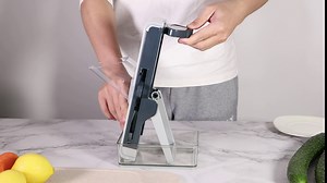 Upright Safe Mandoline Food Julienne Slicer Tomato Cutter with Multi Blade Kitchen Chopping Artifact Multifunctionaleasy Tasty Vegetable Cutter Chopper,Blue