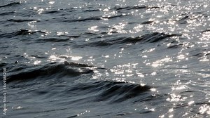 Abstract background of water surface with waves and light reflections
