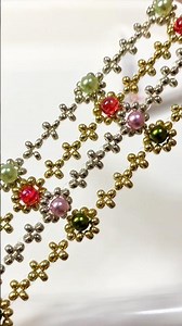 Gold×Red ビーズアクセサリー❤️🤎 #ビーズ #ビーズアクセサリー #ハンドメイド #beads #handmade #アクセサリー #necklace #bracelet #diy