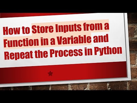 How to Store Inputs from a Function in a Variable and Repeat the Process in Python