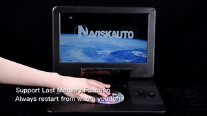 GOnavidio Portable Blu-Ray DVD Player with 15.4" 1080P HD Screen, 4000mAh Rechargeable Battery, Support HDMI, USB/SD Card Reader, MP4 Video Playback