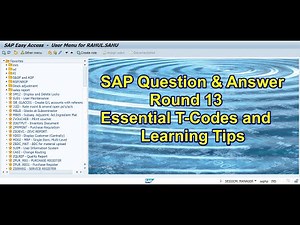 SAP Q&A Round 13: E1.ssential T-Codes and Learning Tips