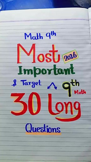 30 Essential Long Questions for 9th Grade Math